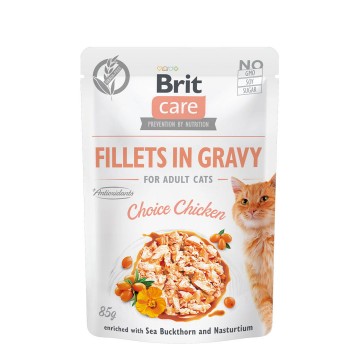 Brit Care Fillets in Gravy Chicken 85g Carton (24 Pouches)
